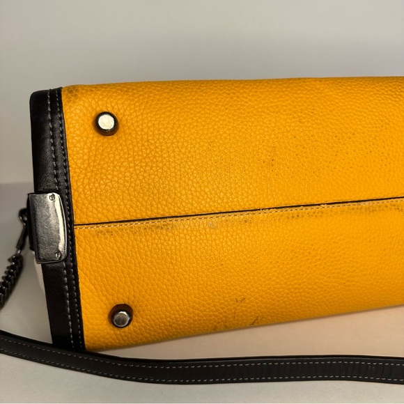 Coach Rare Color Block Swagger 27 Pebble Leather Chain Strap Shoulder Bag - Picture 12 of 14